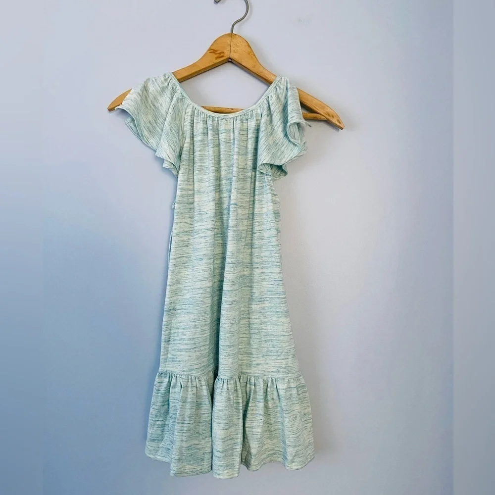 NWT Vignette Girls Size 7, Aqua Heather Ruffle Dress, Twirly Dress, Sundress